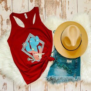 ladies western tank - Desert Diamond Cactus